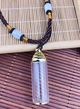 结缘透明长符管嘎乌盒空心吊坠男女士护身符可打开装藏朱砂甘露丸
