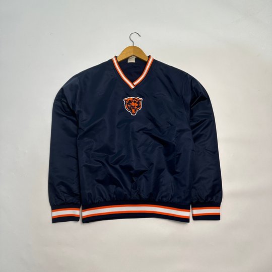 外贸尾货 原单UG版男士双层V领外套万针刺绣队标侧缝拉链开口夹克