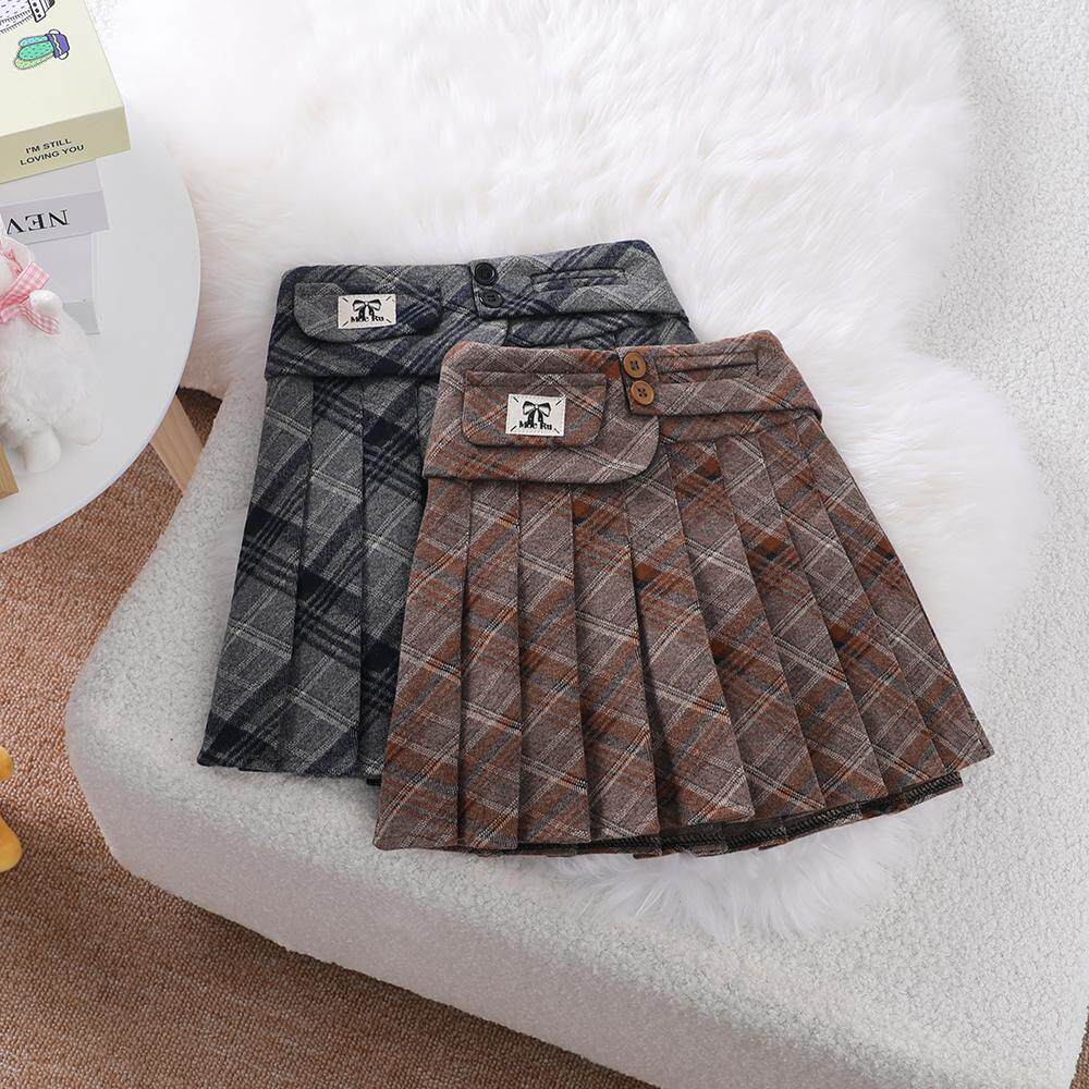 女童高腰百褶裙2025秋冬新款儿童半身裙潮流小女孩百搭格纹短裙潮,淘宝优惠券,粉丝福利购,淘宝优惠卷
