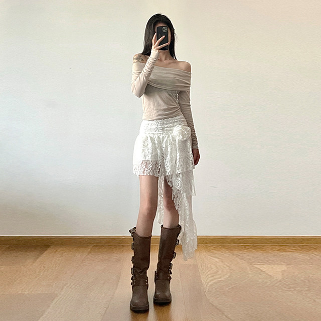 # Never fade three-dimensional rose lace skirt