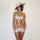 South French Holiday Polka Dot Printed Bikini Set