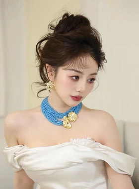 美诺婚饰高级大气小米珠多层项链