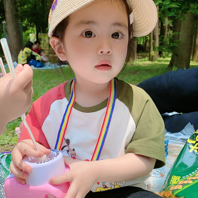 一家三口短袖母子装2020新款潮t恤 哆啦脚丫童装亲子装/亲子时装