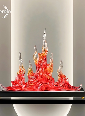 火焰透明轻奢摆件开业乔迁礼品