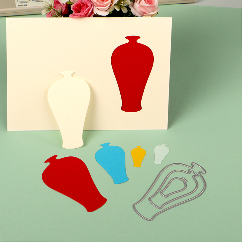 DUOFEN切割模板DIY刀模中式国风传统边框标签海棠葫芦扇形花瓶 - 图2
