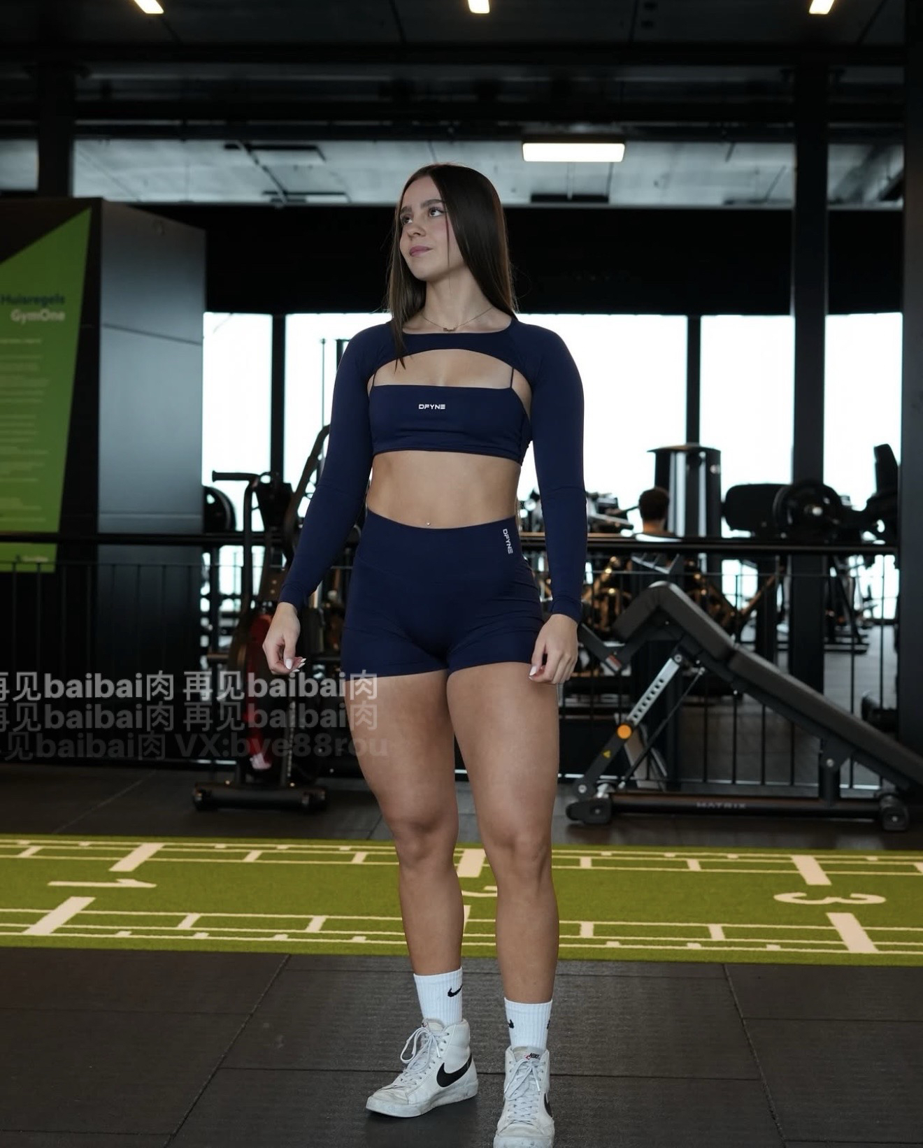 肉肉独家 DFYNE DEFY 系列运动瑜伽健身长袖披肩吊带美背套装 - 图3