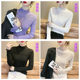 2025 new spring and autumn bottoming shirt for women, half turtleneck, autumn and winter velvet sweater, slim lace inner knitted sweater top