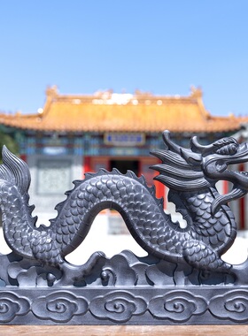 石雕龙摆件家用天然石头青石