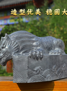 天然青石雕刻石雕石头镇水兽摆件