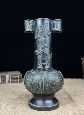 青铜器仿古摆件投壶投箭铜壶投壶