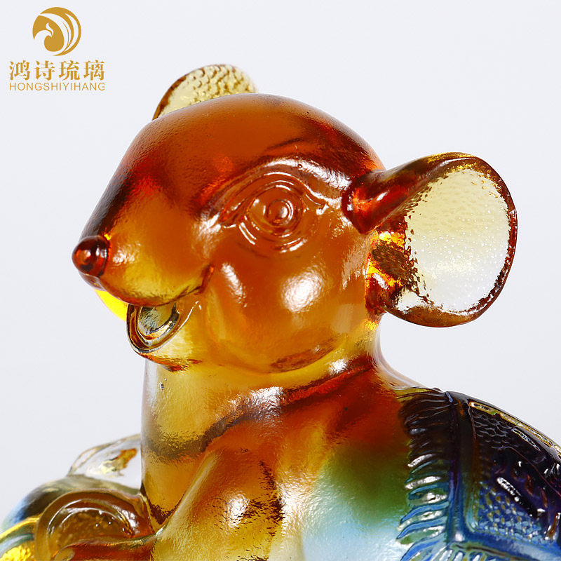 琉璃老鼠年吉祥物摆件生肖鼠送给外国人的中国特色礼物送老外高档