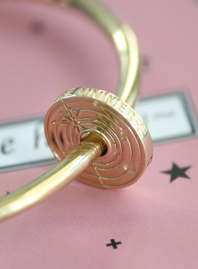 Joybeads金唱片旅行者号K金串珠宇宙项手链愿望的天空托贝斯适用