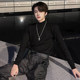 Autumn and winter solid color half turtleneck sweater for men, black inner layer, warm and handsome, small turtleneck bottoming sweater top with velvet