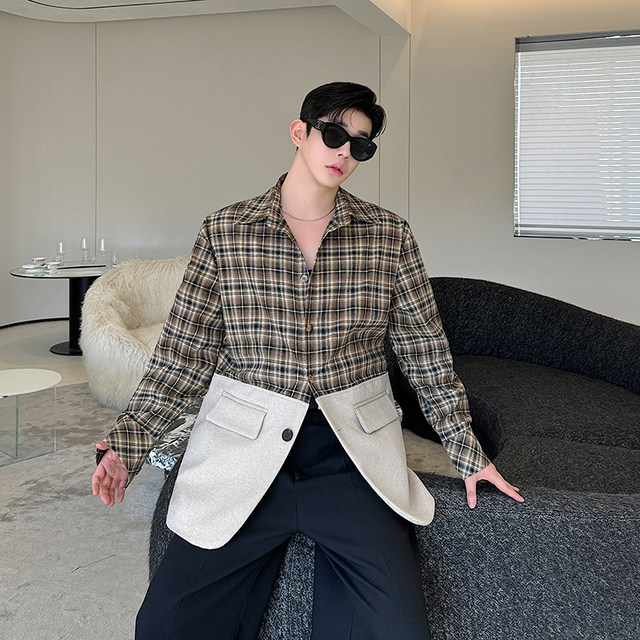 Korean Fake Two-Piece Shirt Collar Cardigan main image 1