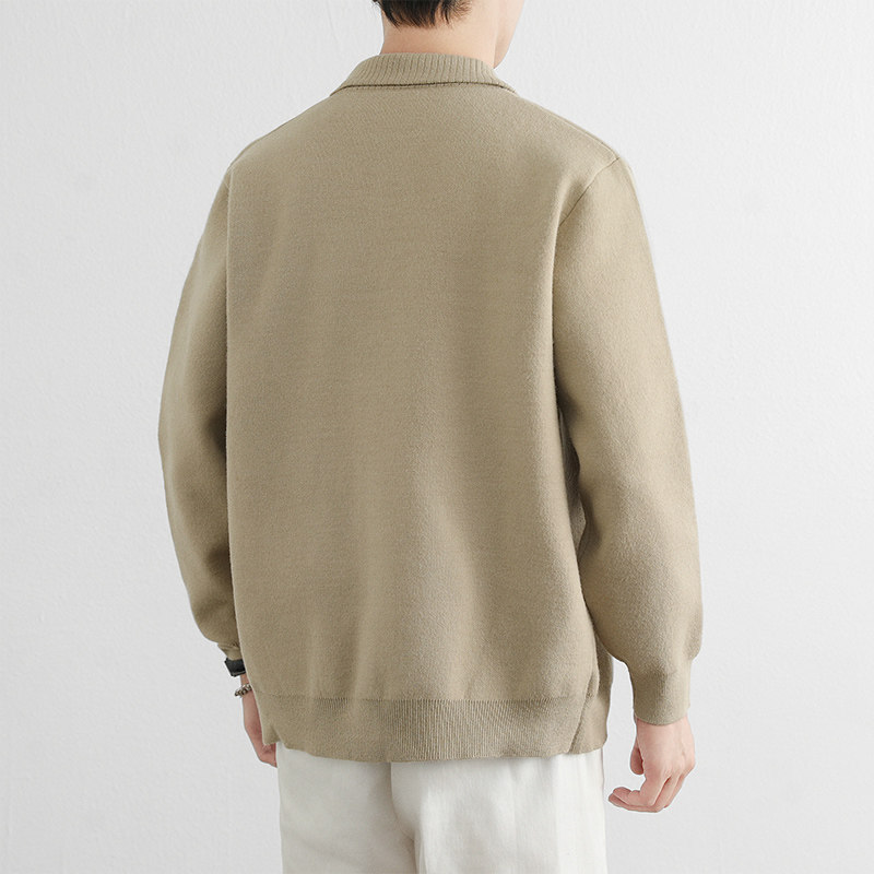 GXG男装 官方旗舰正品针织夹克男秋冬男士翻领开衫简约基础款外套 - 图2