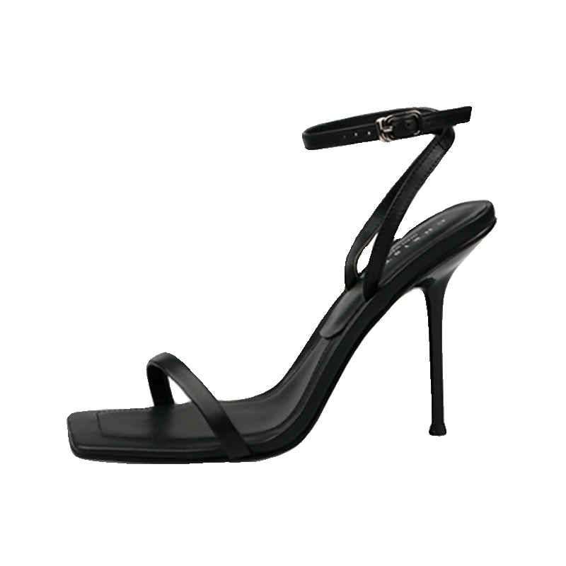 2024夏季新款一字带凉鞋女床上细跟黑色性感露趾不累脚仙女高跟鞋,淘宝优惠券,粉丝福利购,淘宝优惠卷