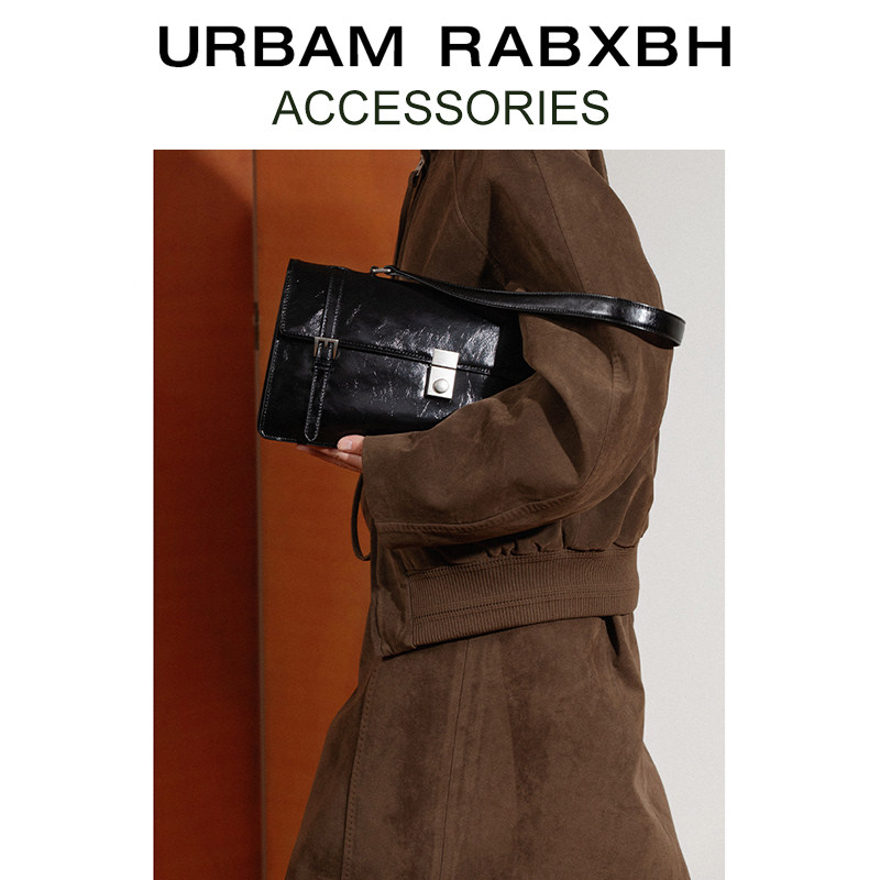 复古油蜡牛皮通勤公文包2025春季新款大容量法棍腋下包斜挎小方包,淘宝优惠券,粉丝福利购,淘宝优惠卷