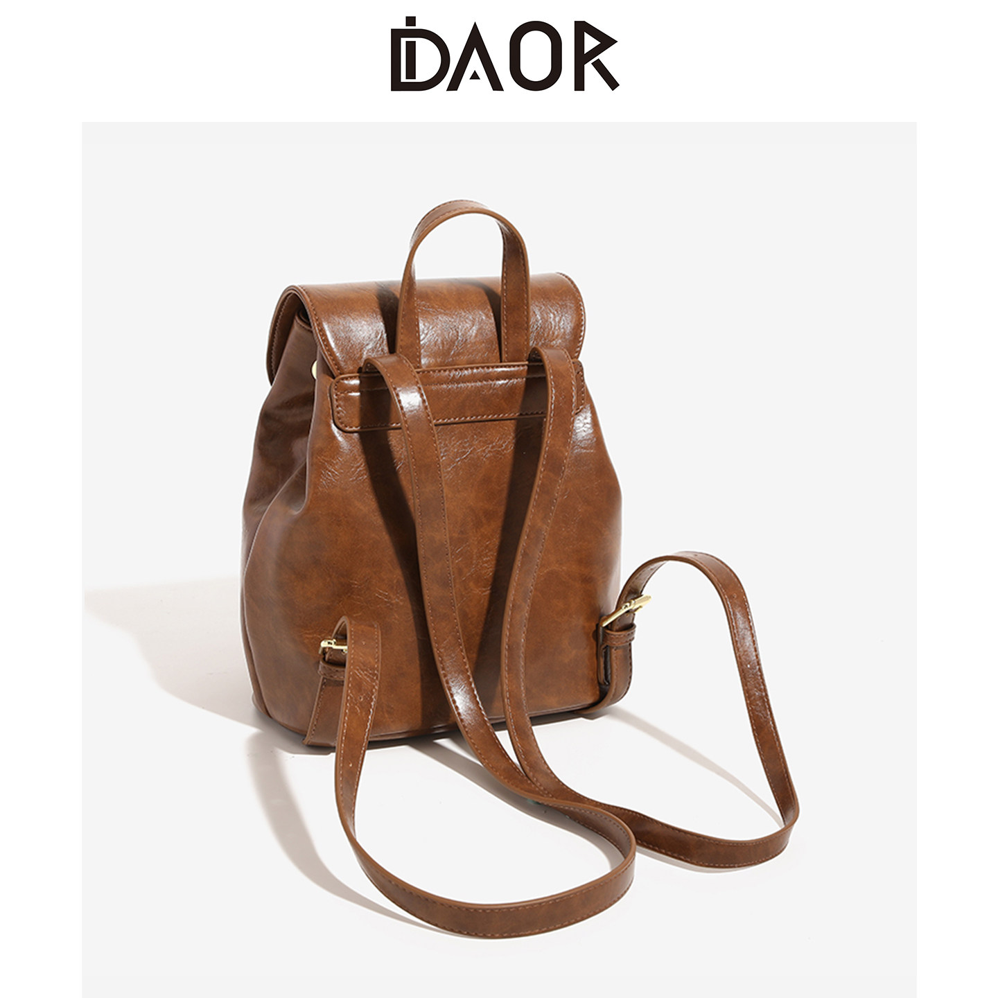 DAOR油蜡牛皮双肩包女士2026早春新款高级感背包通勤旅游轻便书包,淘宝优惠券,粉丝福利购,淘宝优惠卷