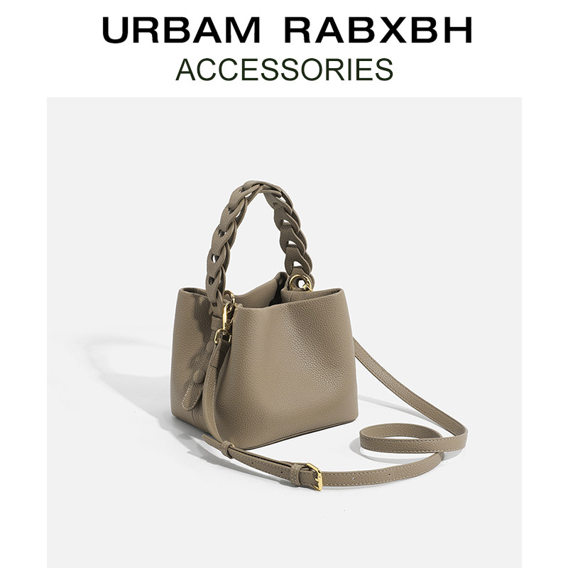 原创设计真皮手提小包包2025春季新款小众编织水桶包高级感斜挎包,淘宝优惠券,粉丝福利购,淘宝优惠卷