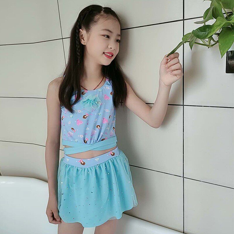 儿童泳衣女厂家清仓小公主裙式女童5-10岁中小童冬季度假泳装特价