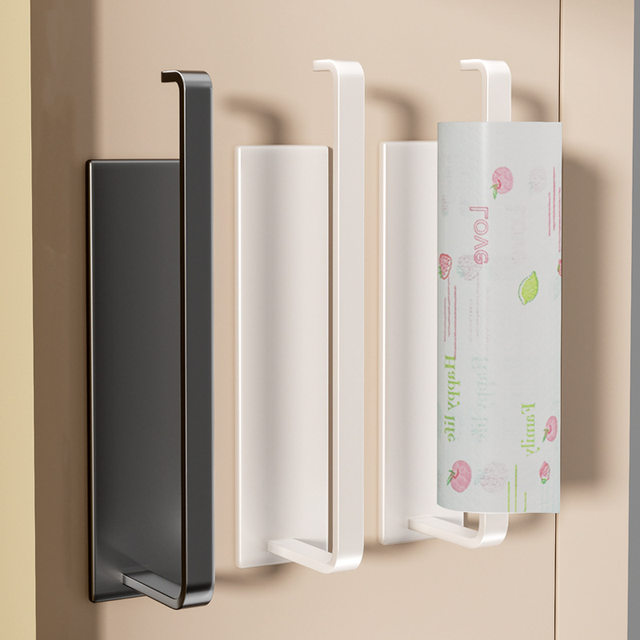No punch hook cabinet roll paper storage rack