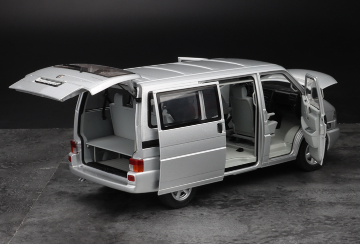 舒克 Schuco 1:18 大众 T4 VW MPV 银色 合金全开汽车模型 - 图1