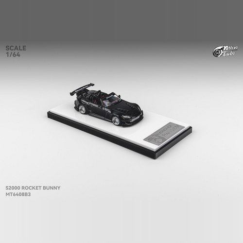 新品定Micro Turbo MT1:64 本田S2000 火箭兔 金属黑 合金车模 - 图1