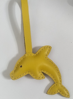 多色手工真皮海豚挂件，钥匙扣，包包挂饰，车钥匙扣