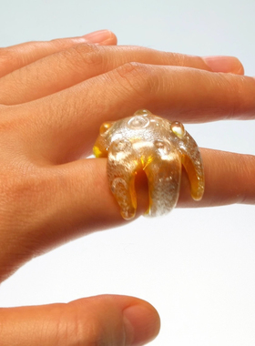 bonbon x postpost合作系列 podia海星 纯手工琉璃戒指 文琪同款