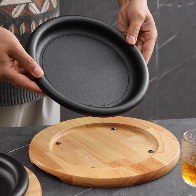 Commercial teppanyaki plate thickened and deepened cast iron grill pan