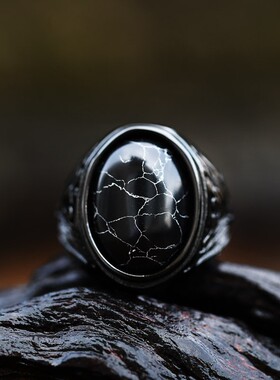 男士钛钢欧美复古戒指