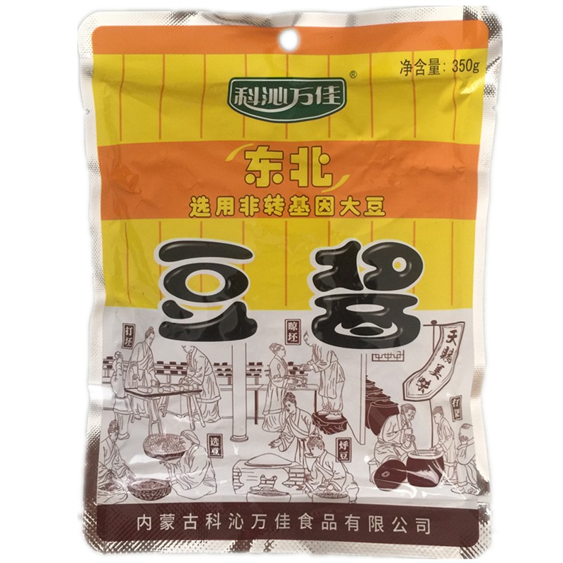 科沁万佳豆酱包邮东北大酱农家黄豆酱正宗内蒙特产蘸酱菜350g12袋-图3