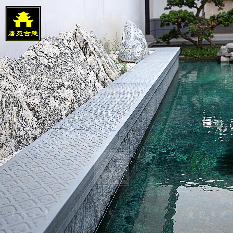 仿古砖青砖瓷砖砖雕庭院楼梯台阶踏步石装饰青石水泥斜纹条石花雨 - 图3