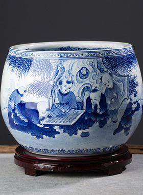 景德镇陶瓷陶瓷聚宝盆中式