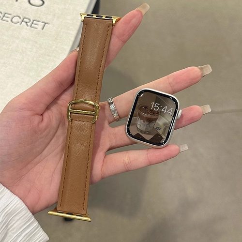 适用苹果AppleWatch10手表皮质折叠扣iWatch10代表带456789s7s8s9 - 图3
