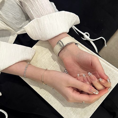 适用苹果AppleWatch10手表皮质折叠扣iWatch10代表带456789s7s8s9 - 图1