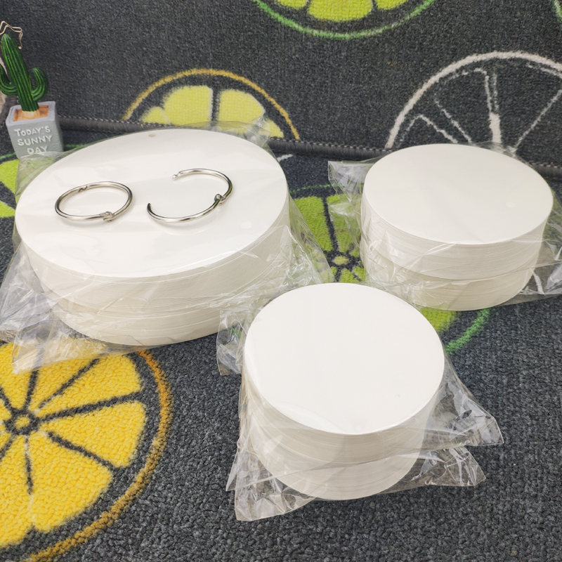 圆形小卡片空白硬质纸贺卡手绘DIY绘画空白手工涂鸦留言纸卡彩铅 - 图0