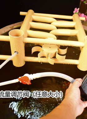流水摆件古法养鱼水循环水车石槽缸客厅竹子生财造景风水轮流水器