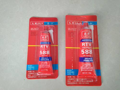 588密封胶 RTV磊力586免垫片硅酮密封胶耐高温红胶黑胶100克60克 - 图0