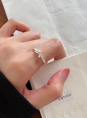 纯银999冷淡风小众设计银环戒指