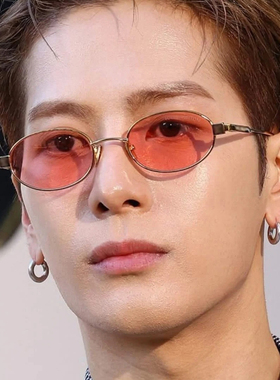 王嘉尔同款复古老钱风窄框墨镜