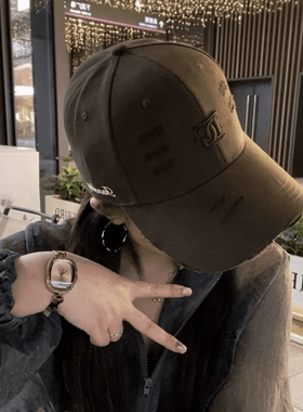 新款加大加宽版刺绣棒球帽潮款纯色鸭舌帽显脸小百搭ins男女同款