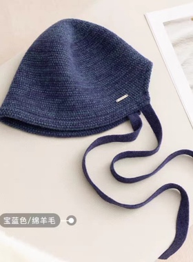 倪妮同款~日本高品质蓝绿色飘带渔夫帽女百搭出游透气显脸小盆帽