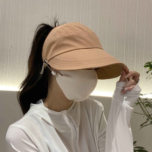 赵思露同款渔夫帽女夏季防晒防紫外线遮阳帽素颜黑色春秋太阳帽子 - 图0