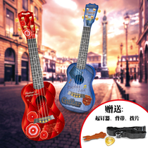 Can play the childrens instrument Special number 23-inch four-string Yukri emulated guitar finger Guitar Finger play sound color clear