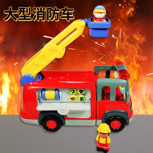 KDT儿童玩具消防车男孩大号升降云梯119救援工程宝宝小汽车2-6岁 - 图3