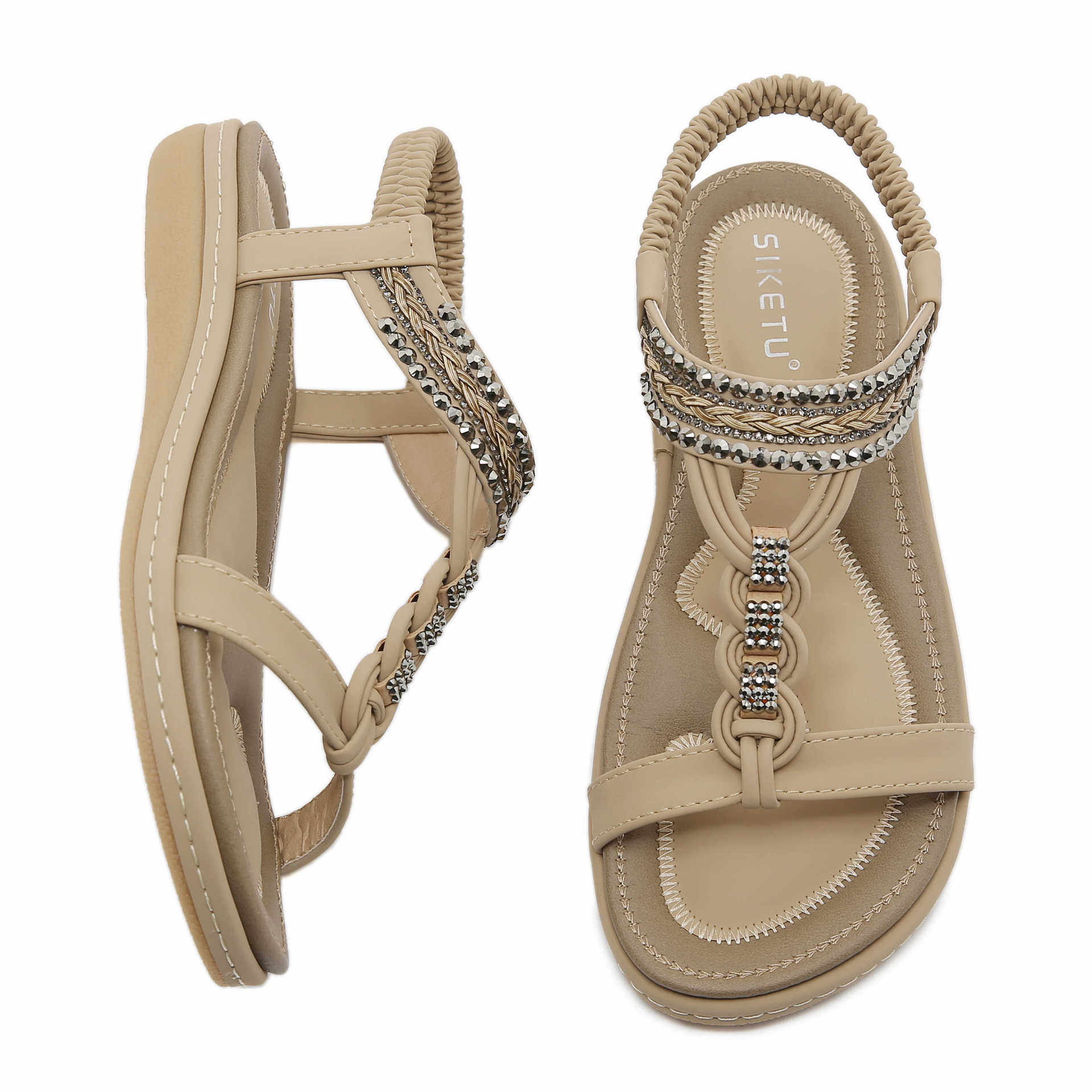 2026 shoes women923-5春夏新款轻便舒适平底凉鞋女松紧带休闲海,淘宝优惠券,粉丝福利购,淘宝优惠卷