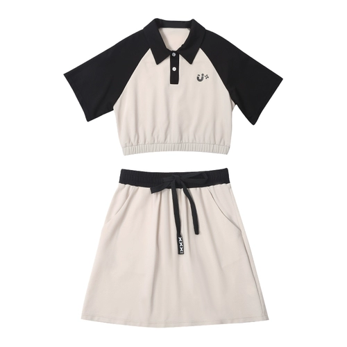 Волейбольная теннисная футбольная форма для настольного тенниса для бадминтона, футболка polo, раздельная юбка на девочку для тренировок, комплект