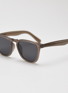 美式粗框复古vintage偏光太阳镜男女奶白对比色防紫外线墨镜