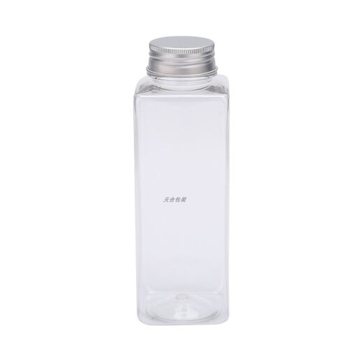 300ml 400ml 500ml铝盖塑料方瓶奶茶饮料果汁瓶一次性外卖酵素用 - 图3